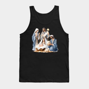 Watercolor Nativity Scene Tank Top